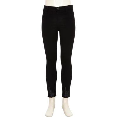 Girls black distressed Molly jeggings